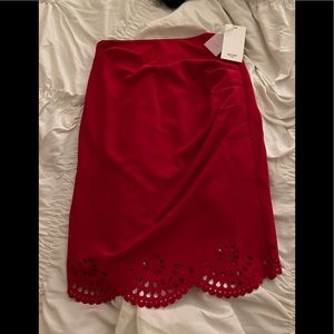 ****CHRISTMAS/ NYE DRESS*** New Red Pencil Skirt with pattern near hem